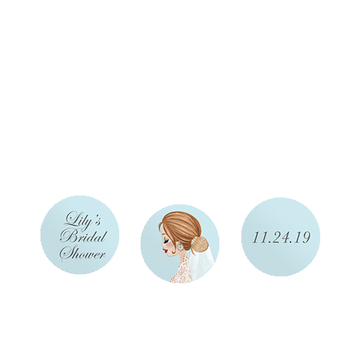 Personalized Bonnie Marcus Bridal Shower Vintage Veil 3/4" Stickers for Hershey's Kisses