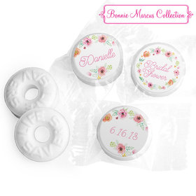 Personalized Bonnie Marcus Wedding Water Color White Blossoms Life Savers Mints