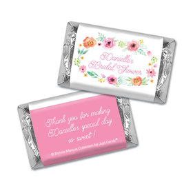 Personalized Bonnie Marcus Bridal Shower Water Color White Blossoms Mini Wrappers Only