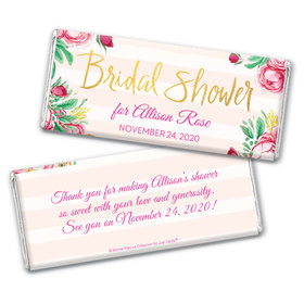 Personalized Bonnie Marcus Bridal Shower Fabulous Floral Chocolate Bar Wrappers Only