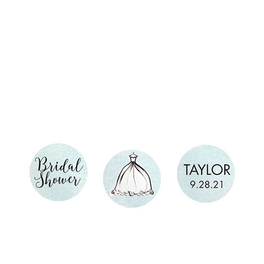 Personalized Bonnie Marcus Bridal Shower Elegance 3/4" Stickers for Hershey's Kisses