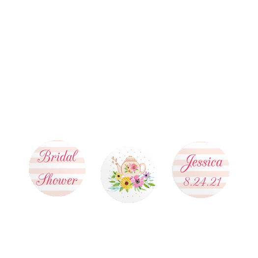Personalized Bonnie Marcus Bridal Shower Garden Tea Party 3/4" Stickers for Hershey's Kisses