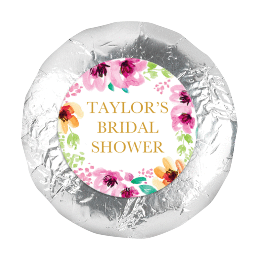 Personalized Bridal Shower Botanical Bubbly 1.25" Stickers (48 Stickers)