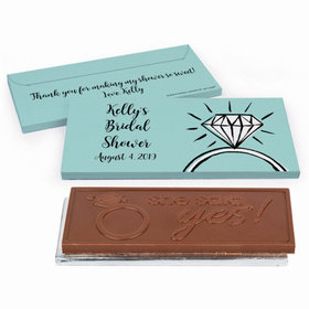 Deluxe Personalized Bridal Shower Last Fling Embossed Chocolate Bar in Gift Box