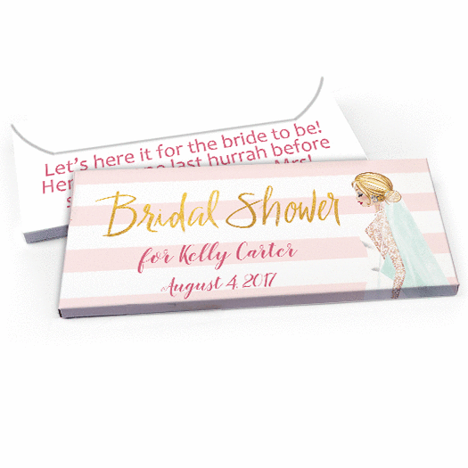 Deluxe Personalized Bridal Shower Bridal March Candy Bar Favor Box