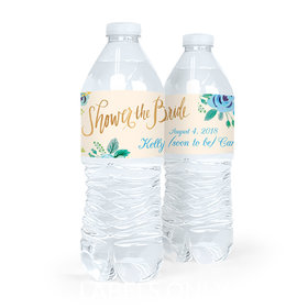 Personalized Bridal Shower Something Blue Water Bottle Sticker Labels (5 Labels)