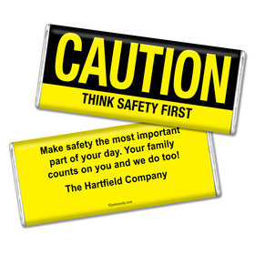 Business Personalized Chocolate Bar Caution Think Safety First