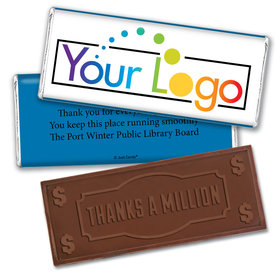 Personalized Business Add Your Logo Embossed Thanks a Million Chocolate Bar