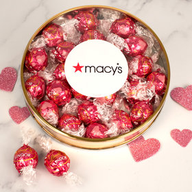 Personalized Valentine's Day Add Your Logo Large Plastic Tin with Lindt Truffles (24pcs)
