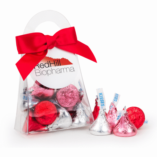 Personalized Valentine's Day Add Your Logo Hershey's Kisses Purse and Gift Tag
