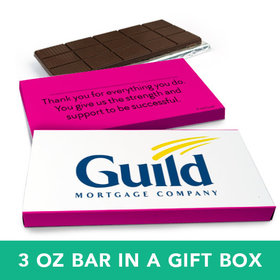 Deluxe Personalized Add Your Logo Belgian Chocolate Bar in Gift Box (3oz Bar)