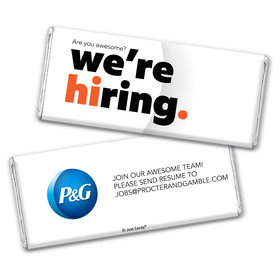 Personalized Business Promotional We're Hiring Chocolate Bar & Wrapper
