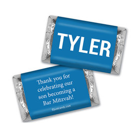 Bar Mitzvah Personalized Hershey's Miniatures Wrappers Block Name