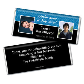 Bar Mitzvah Personalized Chocolate Bar Then & Now Photos