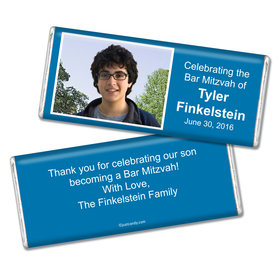 Bar Mitzvah Personalized Chocolate Bar Photo & Message