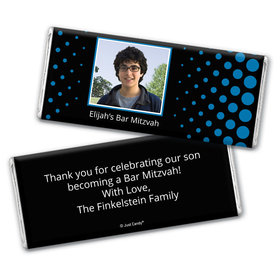 Bar Mitzvah Personalized Chocolate Bar Wrappers Faded Dots