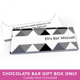 Deluxe Personalized Bar Mitzvah Triangle Pattern Candy Bar Favor Box