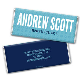 Personalized Bar Mitzvah Blue Chocolate Bar