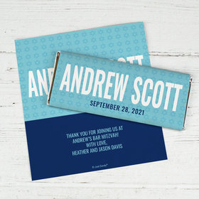 Personalized Bar Mitzvah Blue Hershey's Chocolate Bar Wrappers