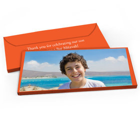 Deluxe Personalized Bar Mitzvah Add Your Photo Candy Bar Favor Box