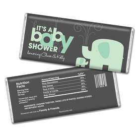 Baby Shower Personalized Chocolate Bar Elephant