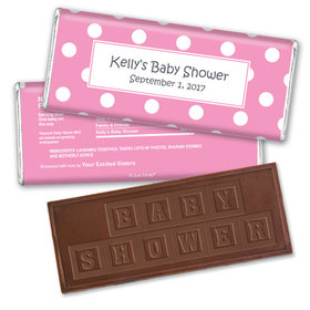 Baby Shower Personalized Embossed Chocolate Bar Polka Dot