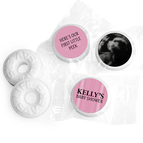 Baby Shower Personalized Life Savers Mints Stripes Sonogram Photo