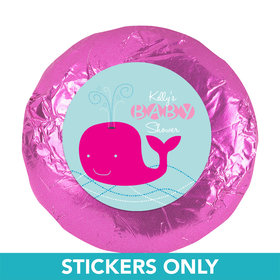 Baby Shower 1.25" Sticker Whale (48 Stickers)