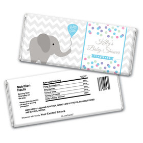 Baby Shower Personalized Chocolate Bar Wrappers Chevron Dots Elephant