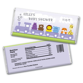 Baby Shower Personalized Chocolate Bar Wrappers Safari Animal Train