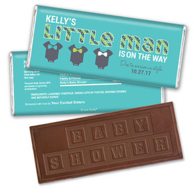 Baby Shower Personalized Embossed Chocolate Bar Little Man Bow Tie