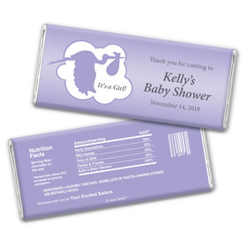 Baby Shower Personalized Chocolate Bar Wrappers Stork