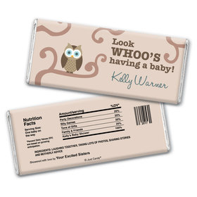 Baby Shower Personalized Chocolate Bar Wrappers Whoo Owl