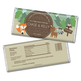 Baby Shower Personalized Chocolate Bar Fox, Deer, Forest Animals