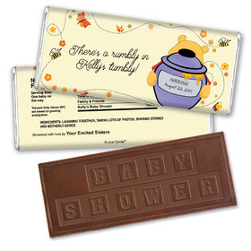 Baby Shower Personalized Embossed Chocolate Bar Honey Pooh