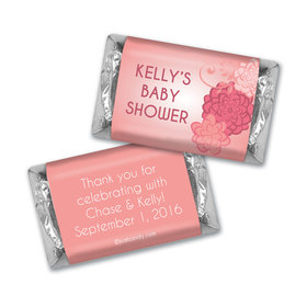 Baby Shower Personalized Hershey's Miniatures Pink Flowers