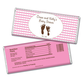 Baby Shower Personalized Chocolate Bar Footprints