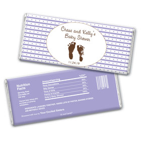 Baby Shower Personalized Chocolate Bar Wrappers Footprints