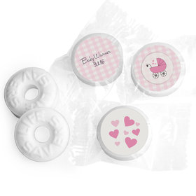 Baby Shower Personalized Life Savers Mints Gingham Carriage