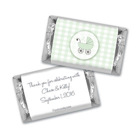 Baby Shower Personalized Hershey's Miniatures Gingham Carriage
