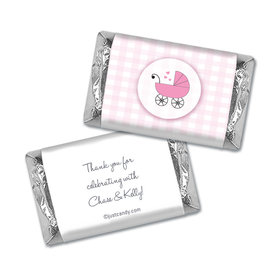 Baby Shower Personalized Hershey's Miniatures Wrappers Gingham Carriage