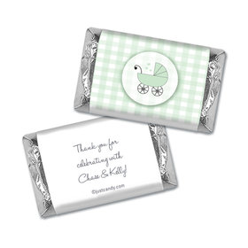 Baby Shower Personalized Hershey's Miniatures Wrappers Gingham Carriage