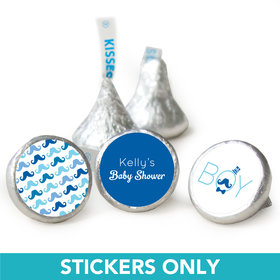Baby Shower 3/4" Sticker Mustache Bash (108 Stickers)