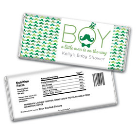 Baby Shower Personalized Chocolate Bar Wrappers Mustache Bash