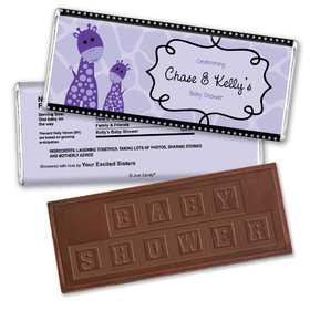 Baby Shower Personalized Embossed Chocolate Bar Giraffe