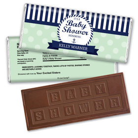 Baby Shower Personalized Embossed Chocolate Bar Nautical Anchor