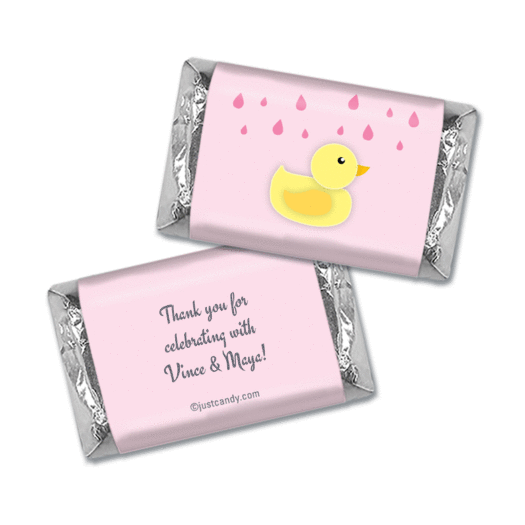 Baby Shower Personalized Hershey's Miniatures Wrappers Duck Rain Shower