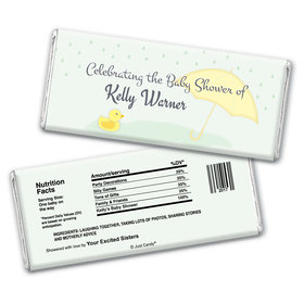 Baby Shower Personalized Chocolate Bar Wrappers Duck Rain Shower