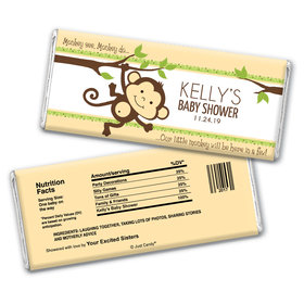 Baby Shower Personalized Chocolate Bar Wrappers Swinging Monkey