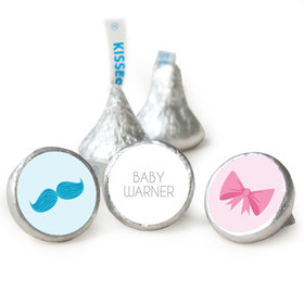 Baby Shower Personalized Hershey's Kisses Gender Reveal Bow or Mustache Assembled Kisses
